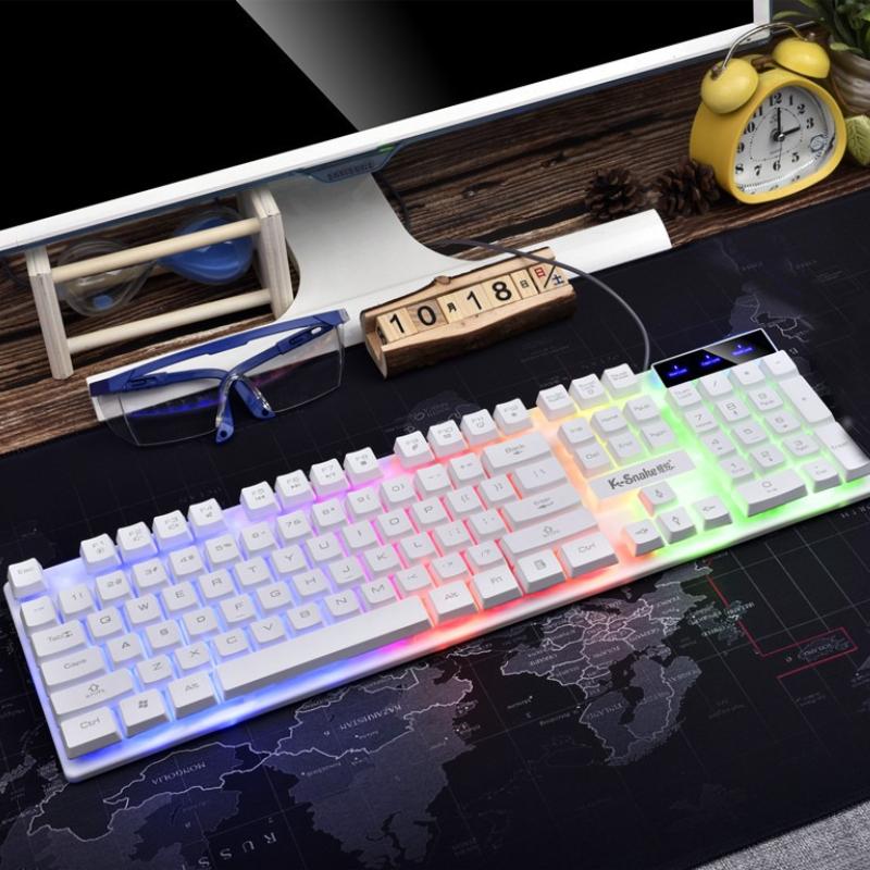 KM320 Keyboard And Mouse Set Waterproof Luminous Game Backlit Keyboard