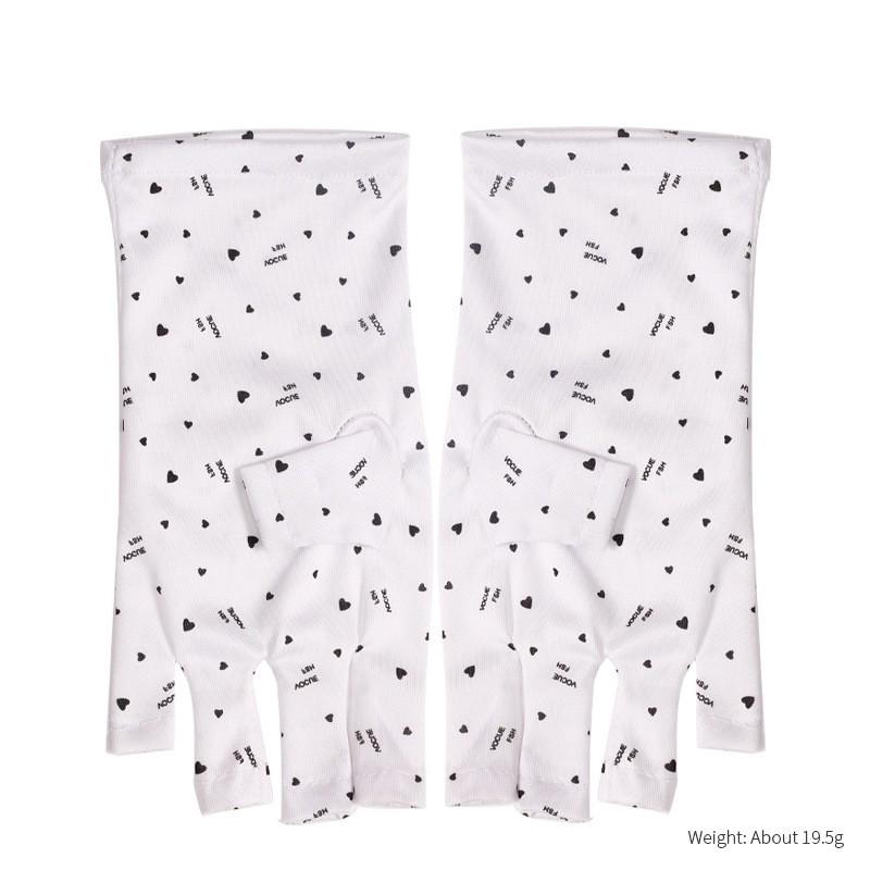 Cross-Border Nail Art UV Protection Half-Finger Gloves - Blackening Prevention