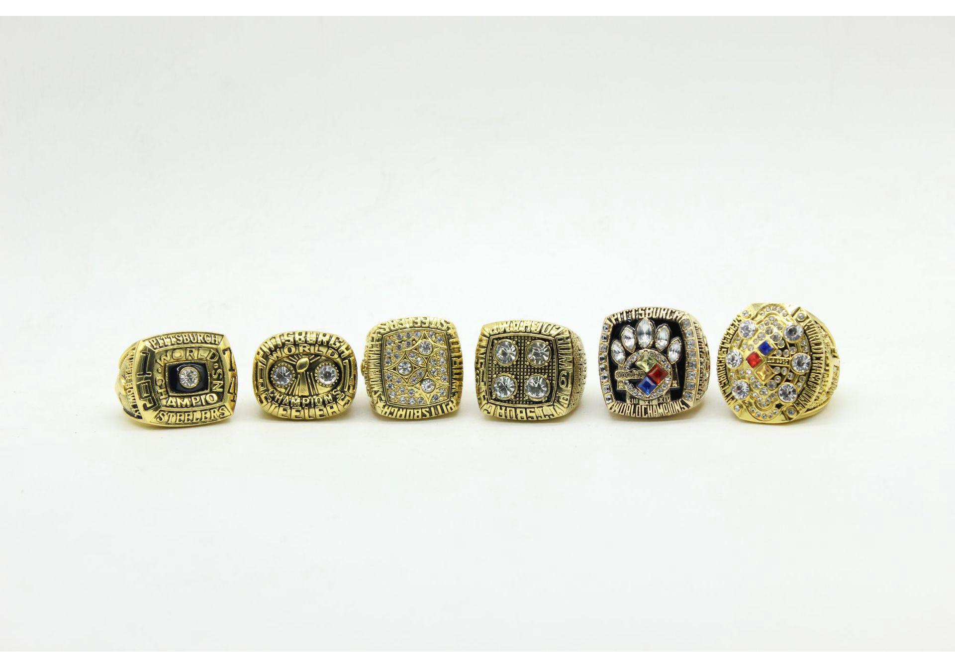 Pittsburgh Steelers Gold 6-Time Super Bowl Champion Ring Set