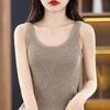 2023 Women's Fashionable Round Neck Pure Wool Sleeveless Knitted Vest Top