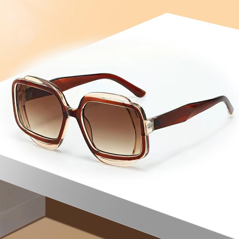 Oversized Fashion Sunglasses Men New Candy Color Rim Gradient Casual Shades Women Brand Design Beach Vacation Sun Glasses