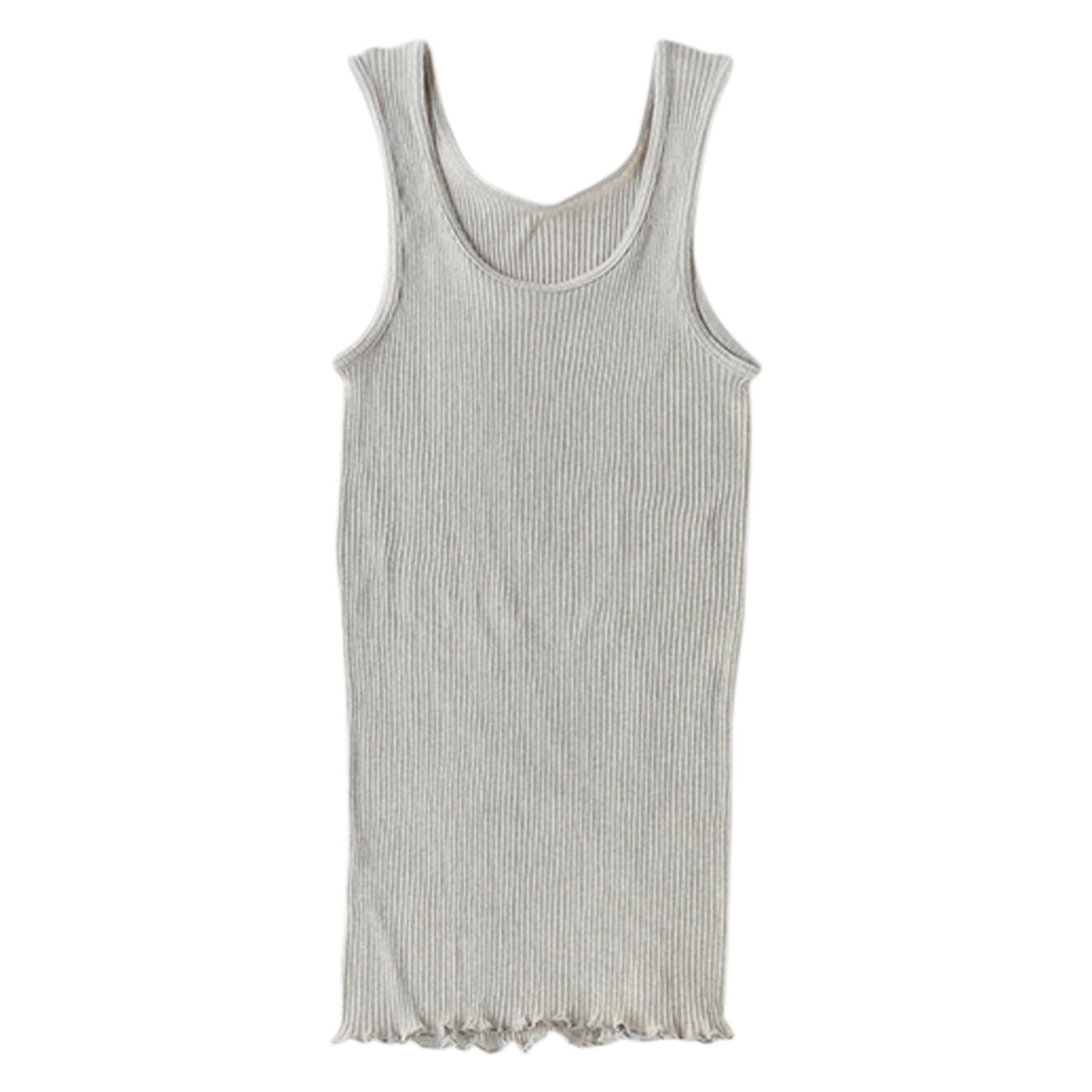 

Tenimuho Organic Cotton Ribbed Tank Gray Top, серый