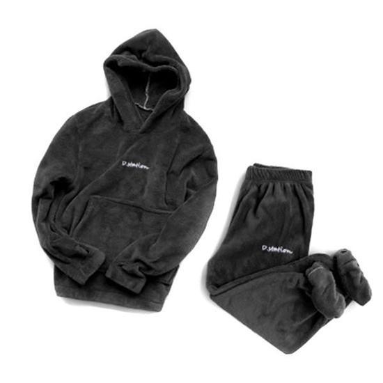 Winter Lose Home Wear Korallen Fleece Doppelseitige Samt Pyjamas Oansatz Lange ärmeln Hosen Warme Pyjamas Set