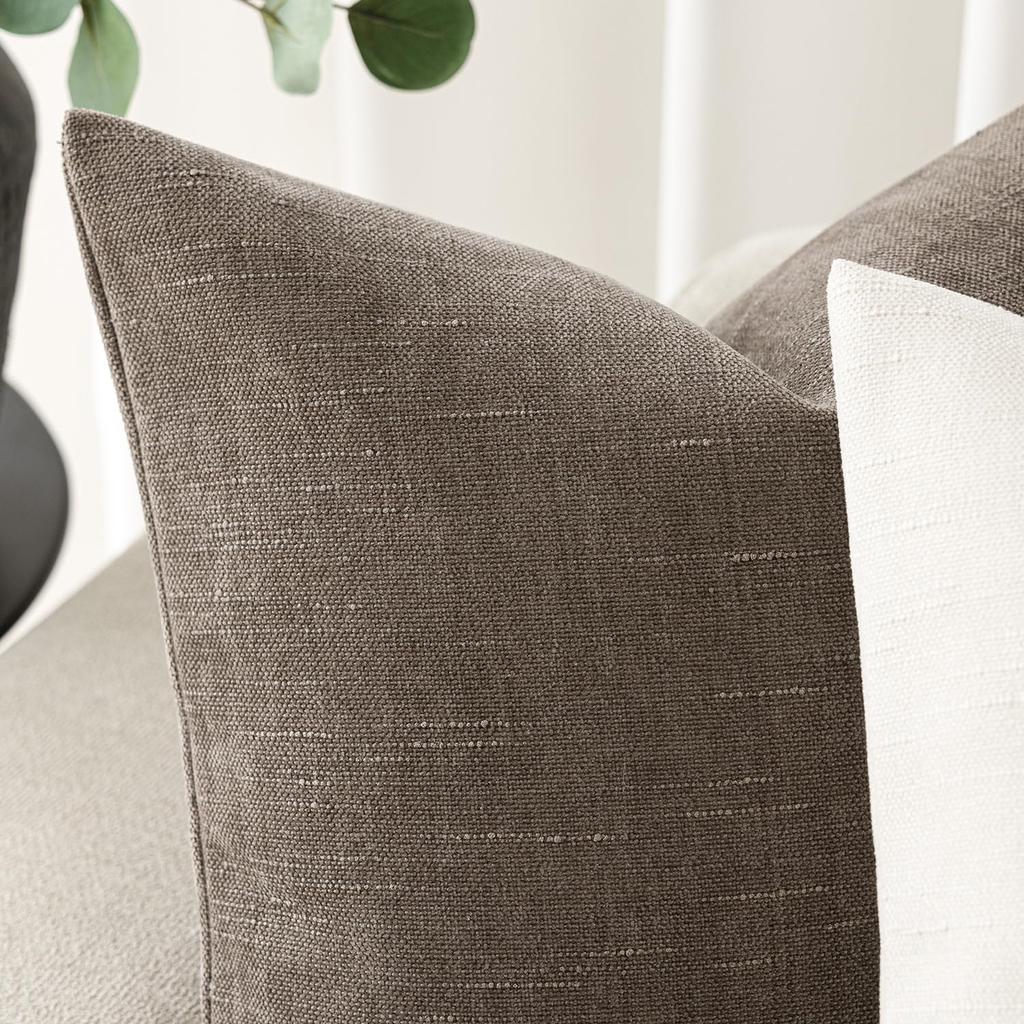 Confezione da 2 Federe Morbide Testurizzate per Cuscini Decorativi Quadrati Accent Cuscino Monocolore Federa per Cuscino Accogliente Stile Rustico con Cerniera per Divano