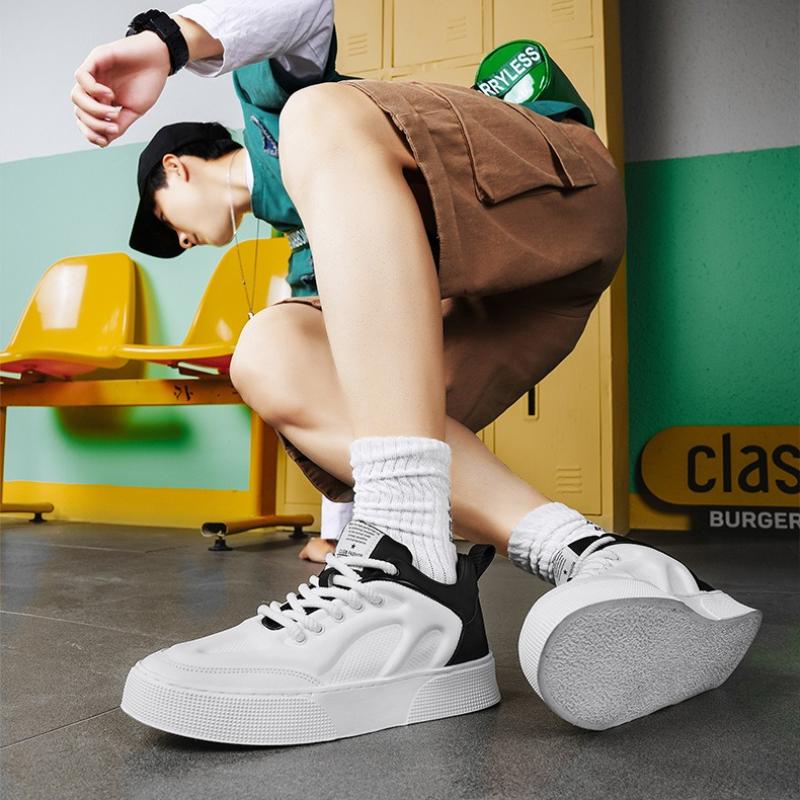 Fashion Spring Summer Fashion Sneakers Man High Quality Breathable Soft Sole Casual Board Shoes Men's Lace-up Platform Vulcanized Shoes