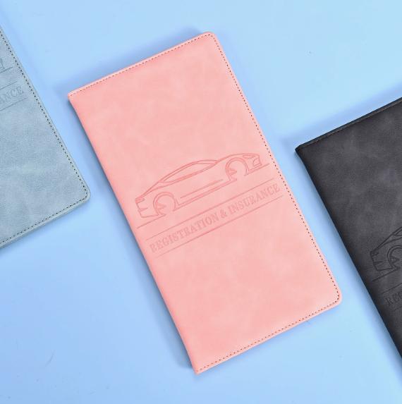 Stilvolle Leder Auto Dokumentenhülle Tragbare Organizer Tasche für Führerschein Versicherungsunterlagen und Alltags Karten
