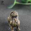 Vintage Brass Lion Miniatures Figurines Ornament Antique Pure Copper Animal Tea Pets Table Desktop Decorations Crafts Accessory