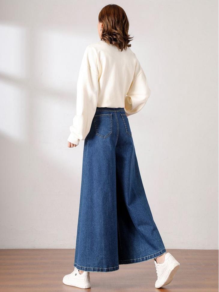Women's High-Waist Wide-Leg Cropped Jeans