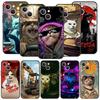 Phone Case Cover for iPhone 17 Pro Max 16 15 14 13 12 11 Pro Max Plus 17AIR Shockproof Soft TPU Shell Cartoon Cat Art Fundas Bag