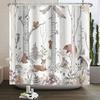 Rlsgjlkjk Forest Animals Shower Curtain Jungle Trees Plant Wildlife Bird Bear Fox Deer Modern Minimalist Bathroom Shower Curtain