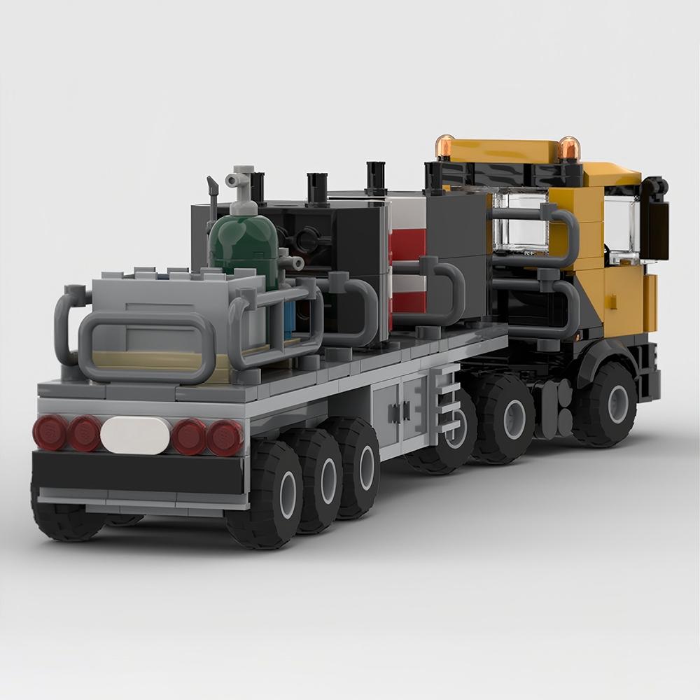 Neues MOC City Mobilkran Stützfahrzeug Anhänger Modell Bausteine DIY Modulare Technologie Montage Kinderspielzeug Junge Geschenk