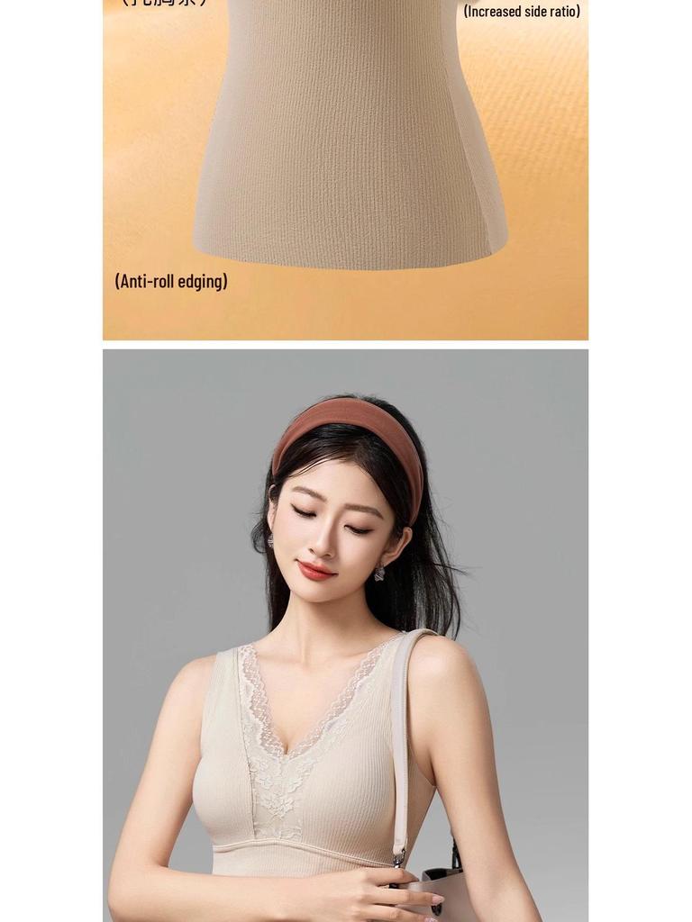 Women's Seamless Slimming Mulberry Silk-Cashmere Top with Breast Pads - Original 2025 Autumn/Winter Collection