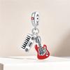 Copper Electronic Organ Red Guitar Pendants Bracelets Charm Bead Charms Compatible With Women Jewellery Party Bead Charms Do It Yourself Fine Gift Acc