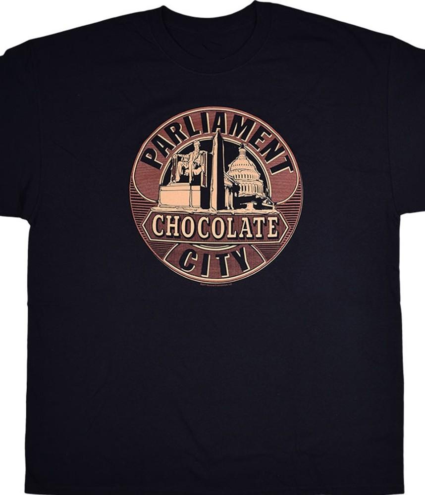 Винтажная футболка Parliament Chocolate City Хлопок Черный Полный Размер Мужская Женская Унисекс S