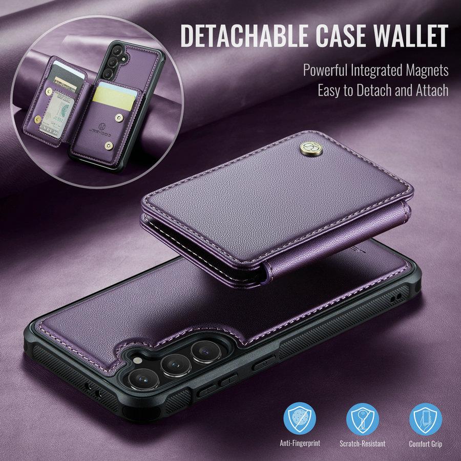CaseMe for Samsung S25 Edge S24 FE A16 A15 A55 A53 Leather Phone Case RFID Wallet Detach Card Cover for Samsung S25 ultra Case
