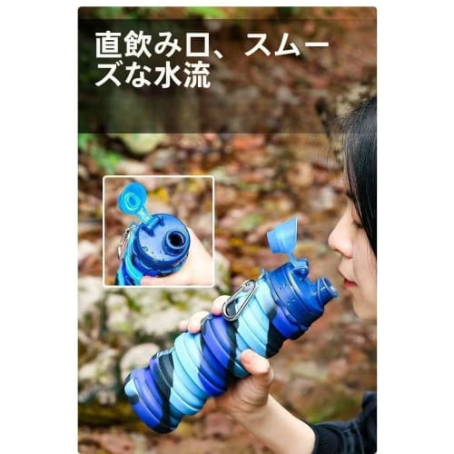 JIAXIN 500ml Foldable Water Bottle, Sports Drink Compatible, Hiking, Silicone Water Bottle, Cup, Plastic Soft Flask, Flex Water Pack, Silicone Bottle,