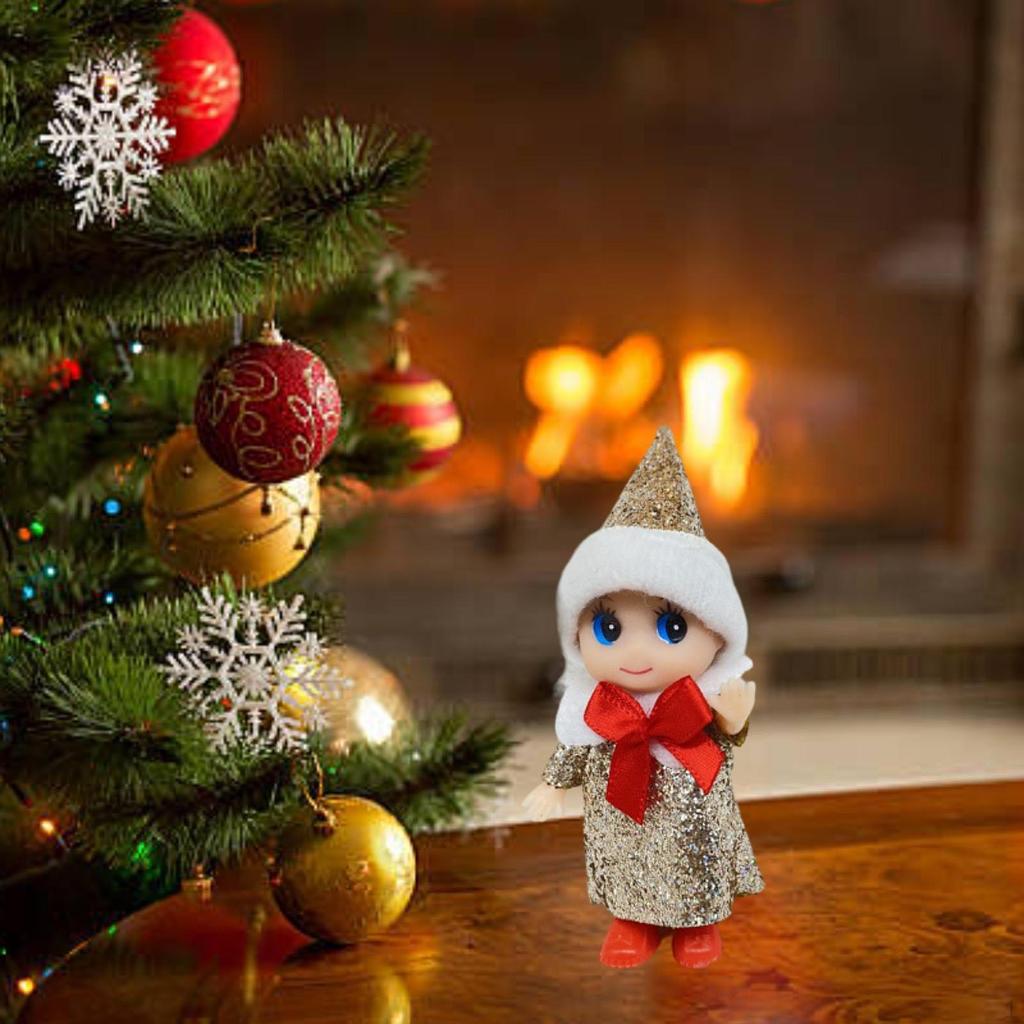 Christmas Elf Doll Figurine Desktop Ornament Adornment Collecting Xmas Decorations for Festival