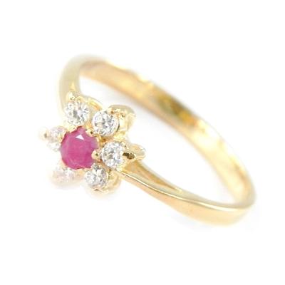 Granatvergoldeter 'Crystal Flower' Ring