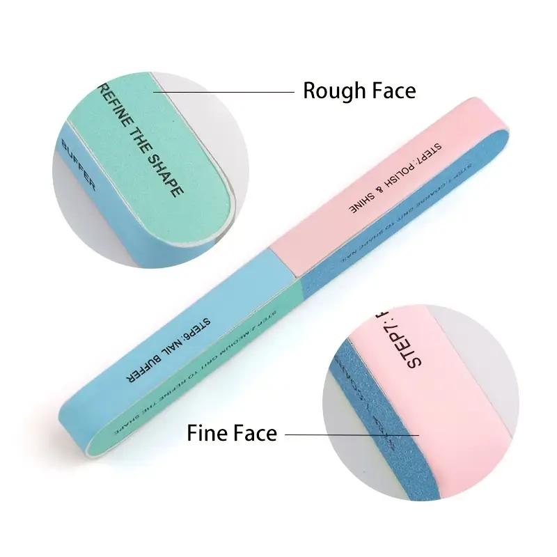 1Pcs Lot Double-sided Mini Nail File Blocks Colorful Sponge Nail Polish Sanding Buffer Strips Polishing Manicure Tools Mask