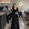 Elegant Butterfly Print Ruffle Dress for Spring and Autumn