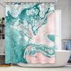 Marble Shower Curtain Pink Green White Bath Decor Set Modern Design for Bathroom 72 X 84 Inch Waterproof Fabric