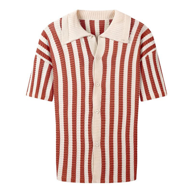 Mens Short Sleeve Knit Cardigan Loose Fit Soft Stylish Outerwear