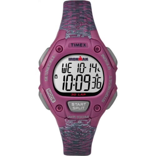 Timex Women's Iron Man 30-Lap Digital Quartz Watch, Medium, Pink/Gray Texture