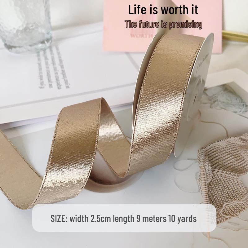 2.5cm Thick Bright Double-Sided Satin Ribbon for Gift Wrapping, Bouquet, Decoration, Baking, DIY, and Floristry.