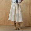 Round Chiffon Embroidery Flare Long Skirt Ze06qs001nh