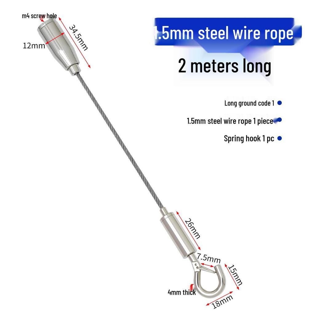 Adjustable Steel Wire Rope Hanging Kit with Chandelier Lock and Buckle