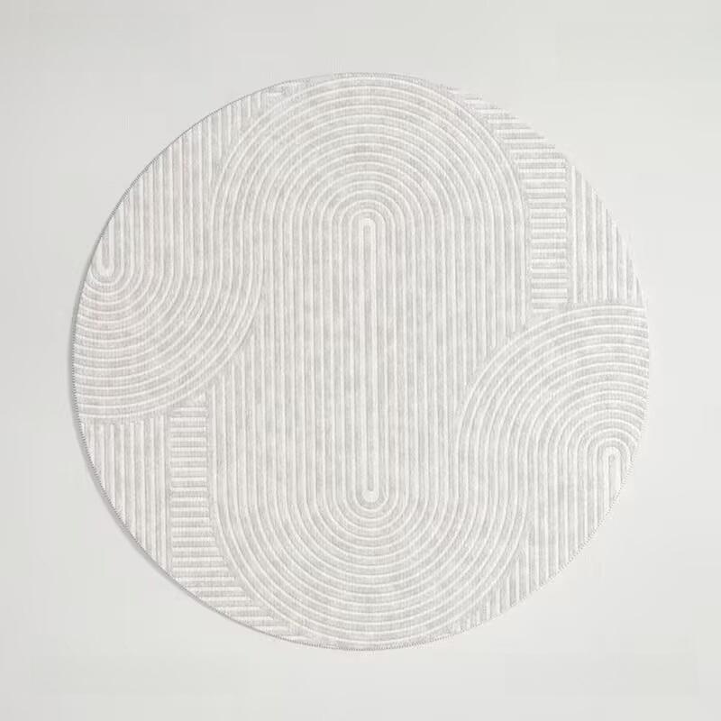Fluffy Soft Round Lounge Rug Modern Simple Living Room Decoration Striped Carpet Home Anti-slip Mat Thicken Rugs for Bedroom