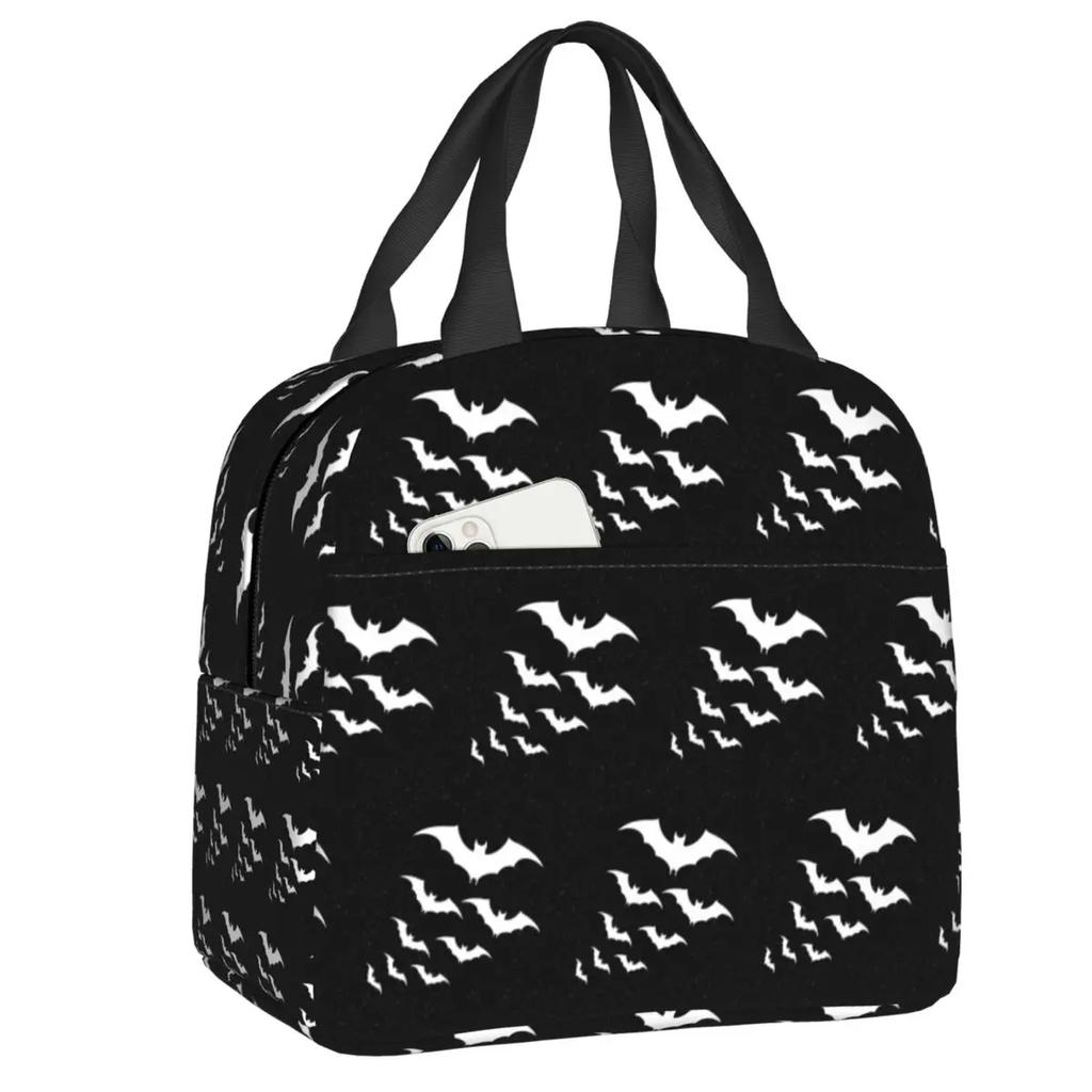 Herb  Insulated Lunch Tote Bag for Women Halloween Witchy Spooky Cat Cooler Thermal Food Lunch Box Outdoor Camping Travel