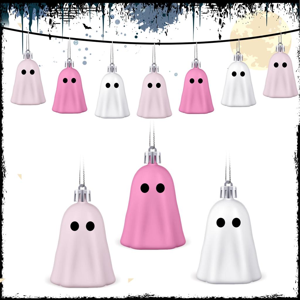 Cute Ghost Decoration Multi-Purpose Halloween Tree Decorations Plastic Ghost Decorative Pendant for Wall Door Handle Tree Branch