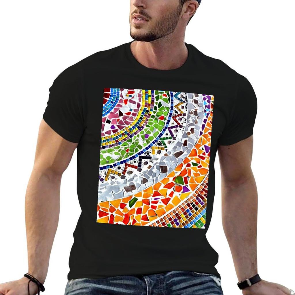 Gaudi Barselona Mosaic Tshirt Big Size Daily Wear Tshirt