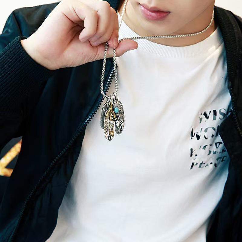 European and American Four-piece Suit Hip-hop Simple Long Sweater Chain Accessories Men's Necklace Pendant