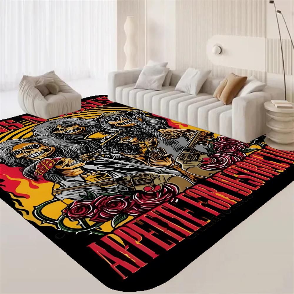Guns n'roses Band Retro Raummatten Waschbar Rutschfest Wohnzimmer Sofa Stühle Bereichsmatte Küche Alfombra