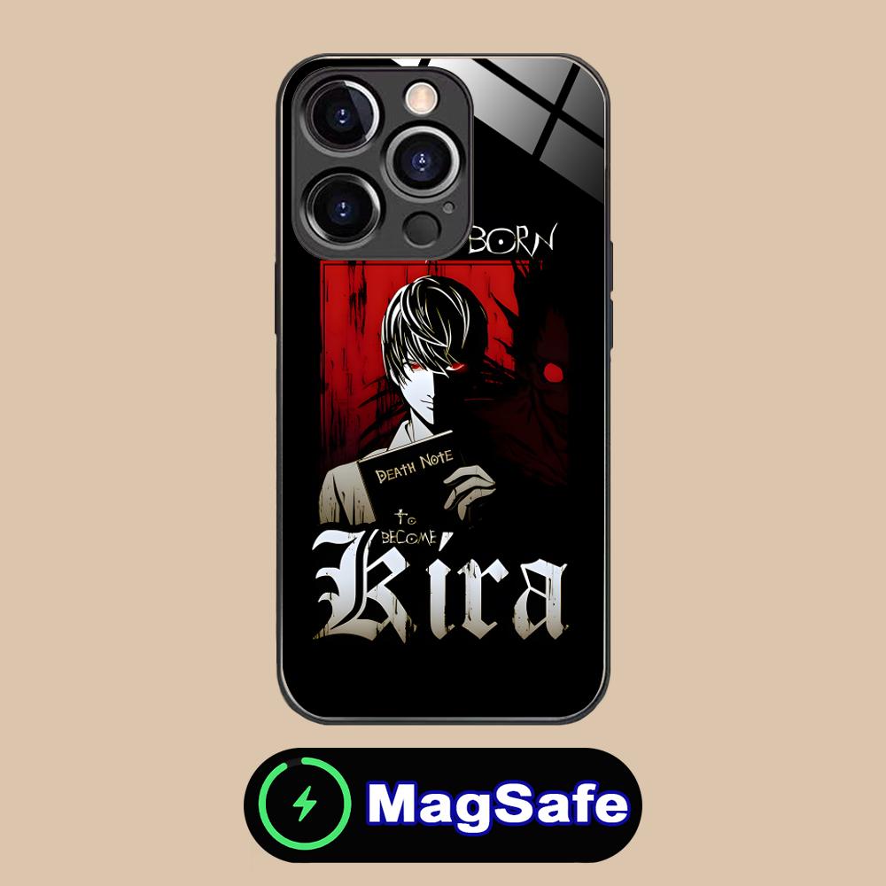 

Death Note Kira Light Mobile Phone Case for iPhone 17 16 15 14 13 12 11 Air Pro Max Plus Mini MagSafe Glass Colorful Cover Cover iPhone17