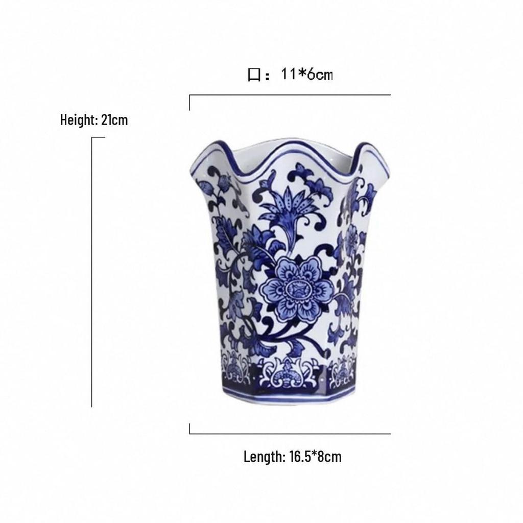 Modern Chinese Ceramic Wall Hanging Vase for Hallway or Hotel Corridor Decor
