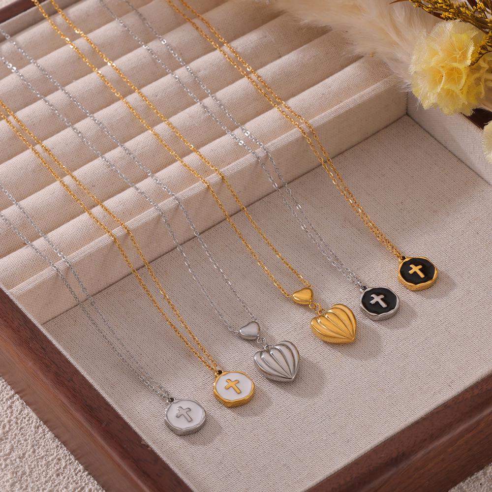 Heart Tassel Pendant Necklace: European & American Design, Titanium Steel Jewelry for Women
