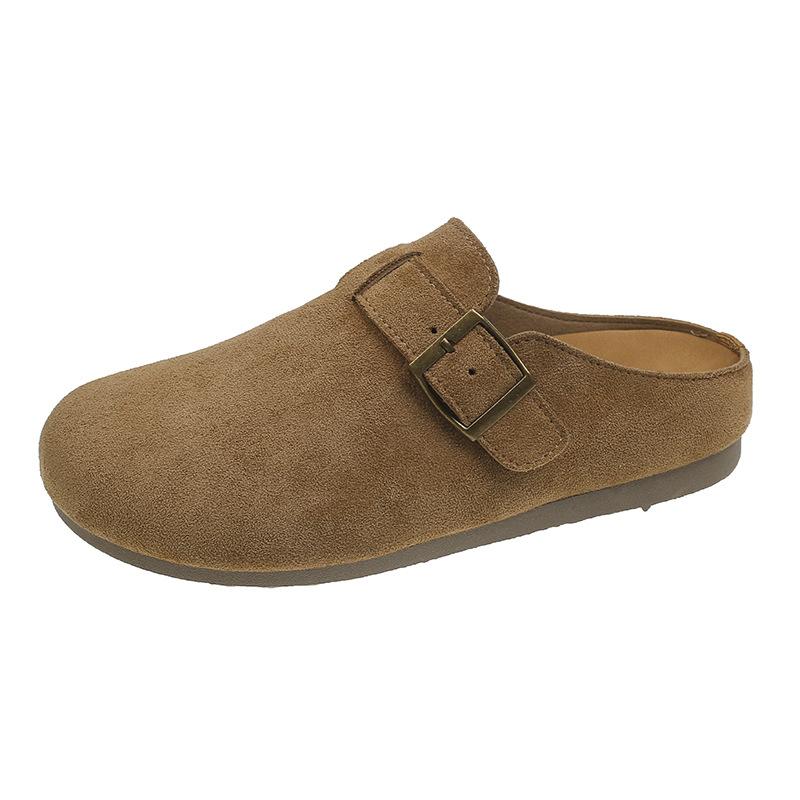 Retro French Bag Head Half Slippers Women's New Summer Fashion Outer Wear Lazy Versatile Flat Thick Bottom Increase