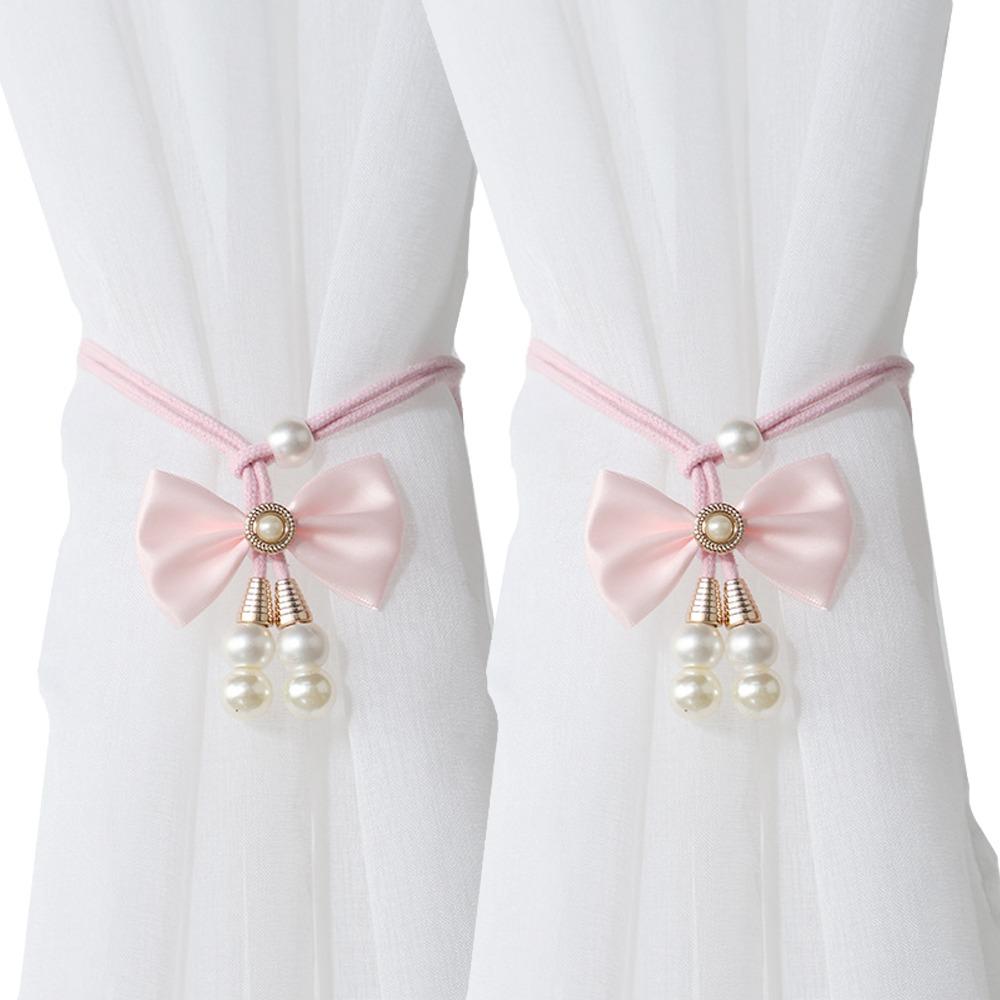 

2 PCS Adjustable Curtain Tieback Elegant Curtains Tie Rope Ornament Bowknot Curtain Straps Home розовый