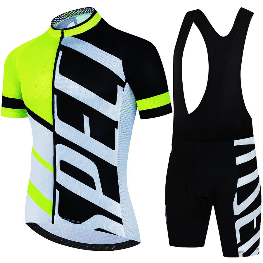 Tour De France Team Cycling Jersey & Pants Set Men's Short Sleeve Summer Bike Clothing Breathable Quick Dry Outdoor Road Bicycle
