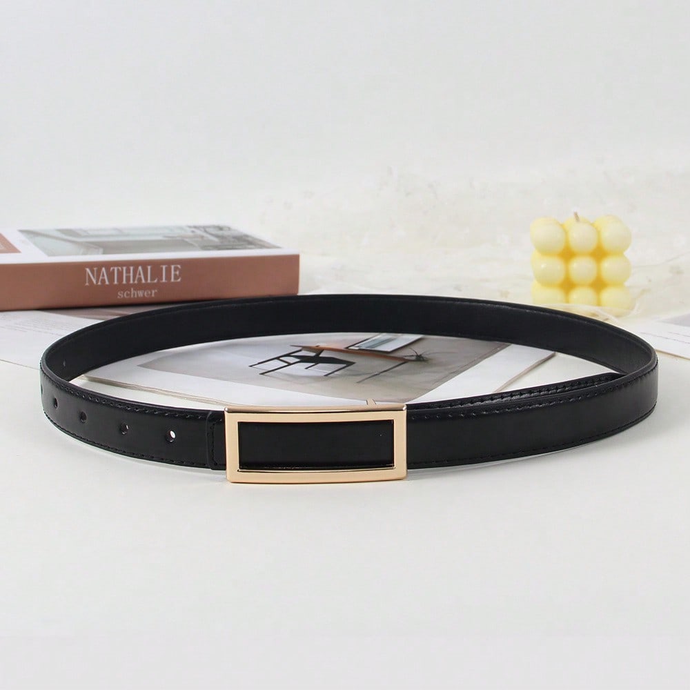 New Women's Belt Rectangle Buckle Fashion Versatile Casual Decoration Jeans Belt Women