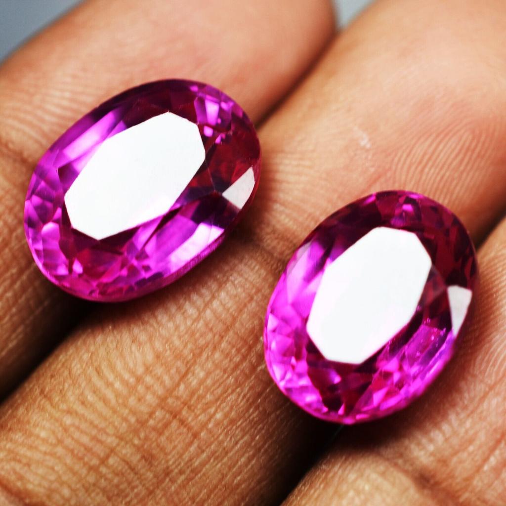 Natural Pink Sapphire Loose Gemstone 16 To 18 Ct Pair 2 Pcs Oval Cut September Birthday Birthstone