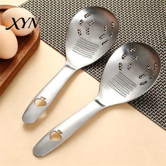 Leichtes Utensil für Picknick 5-in-1 Edelstahl-Schlitzlöffel, Multifunktions-Küchenwerkzeug mit Reibe, Sieb, Anti-Rutsch-Griff Kochlöffel