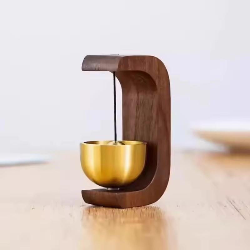 Dopamin-Windspiel Magnetisches Indoor-Windspiel, Eichenholzmaterial Türklingel Kupferglocke, Walnuss Kupferverzierungen Heim-Windspiel Türklingel