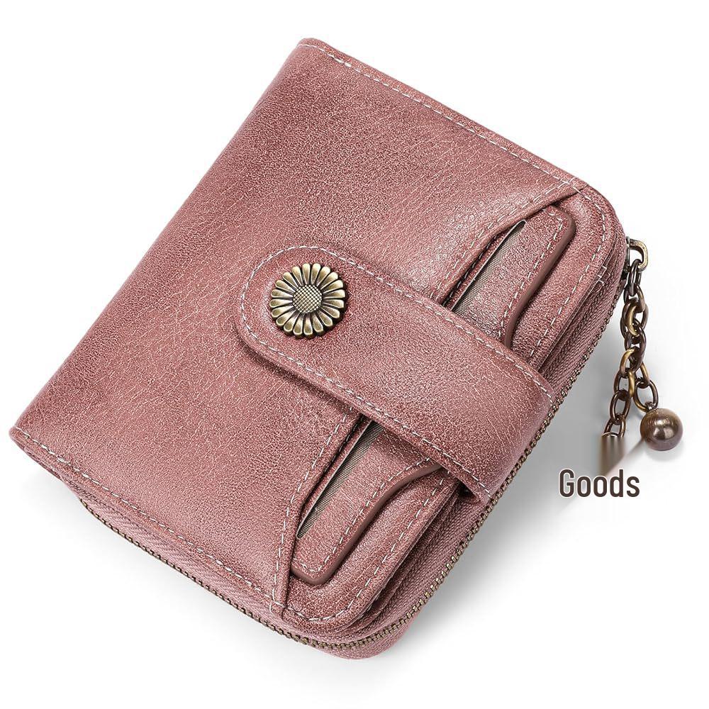 

Женский мини-кошелек из натуральной кожи — короткий, многофункциональный кошелек для монет и держатель водительского удостоверения, в корейском стиле.