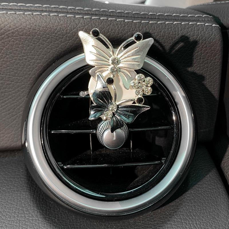 Butterfly Car Accessories, Cute Air Freshener, Air Vent Clip Conditioning Outlet Clip Car Air Freshener, Bling Car Accessories for Women