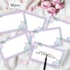 50pcs, Purple Flower Blank Message Cards, Pocket Cards, Business Cards, Blank Greeting Cards, Small Business Supplies, Gift Tags