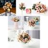Elegant 1 Bunch 12 Heads High Realistic Artificial Tea Roses Perfect For Wedding Decorations And Events